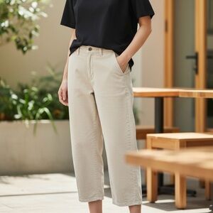 Barrel corduroy pants‎ in cream XS fits S